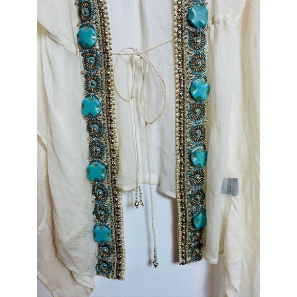 Beloved Star Swim Cover Up Beaded White Small - Picture 8 of 8